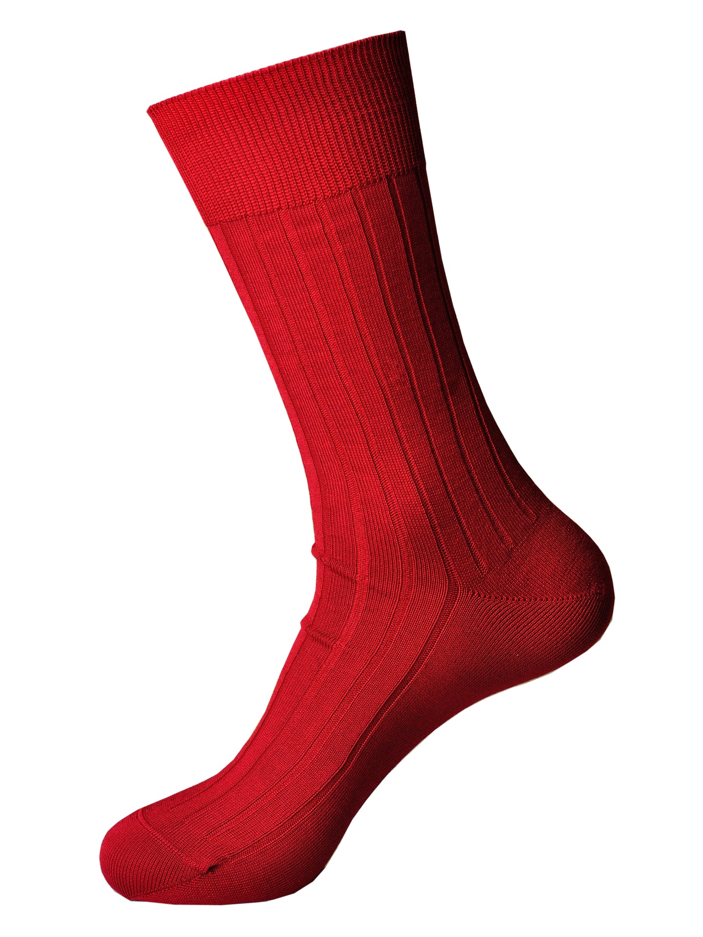 L.Martin Pima Cotton Crew Height Dress Socks for Men - 100% Cotton Interface - Dark Red - 3Pair