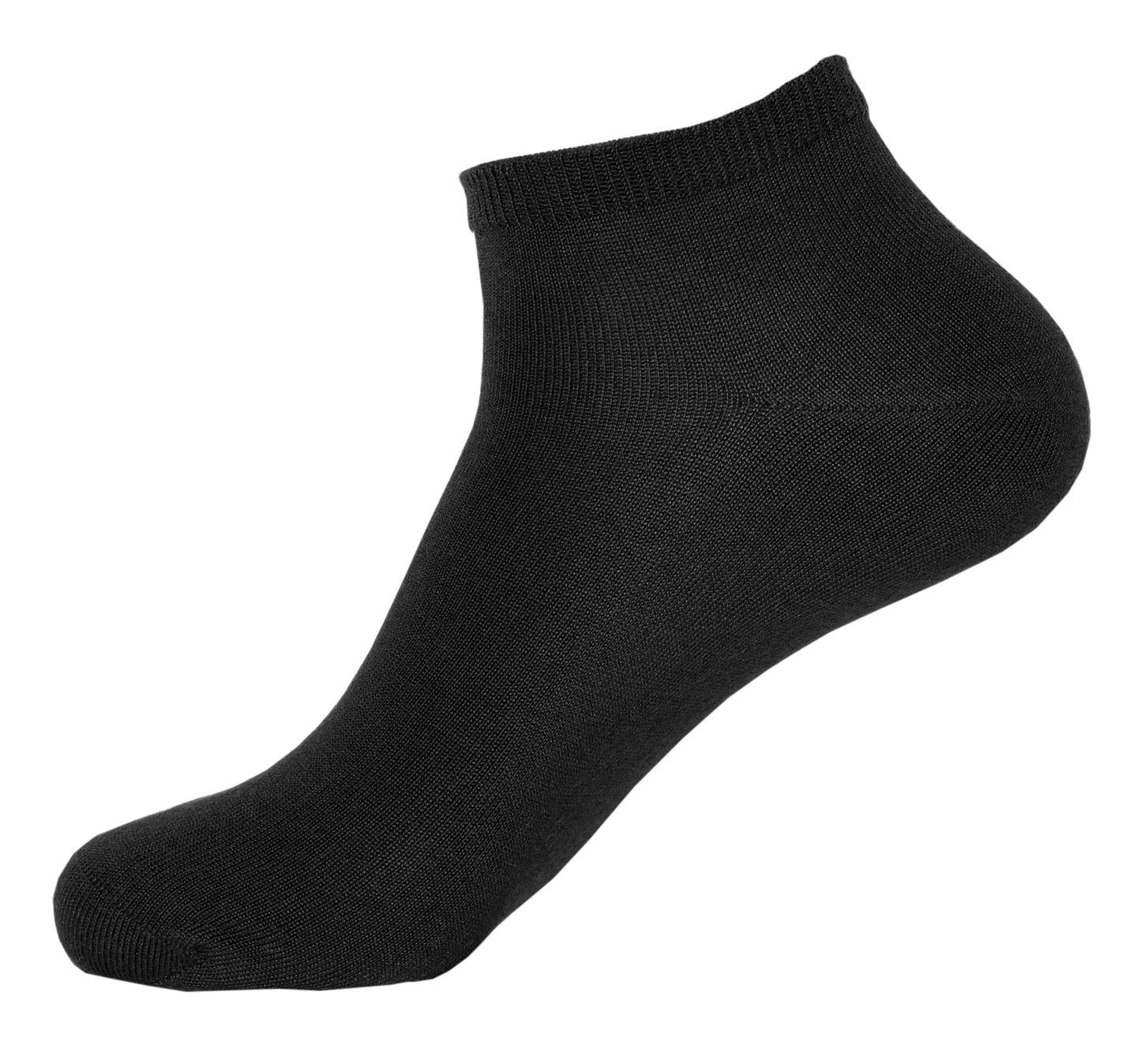 L.Martin Pima Cotton Ankle Socks for Men / Women - 100% Cotton Interface - Black - 3Pair