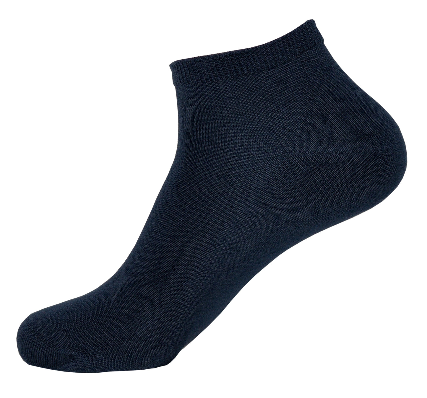 L.Martin Pima Cotton Ankle Socks for Men / Women - 100% Cotton Interface - Navy Blue - 3Pair
