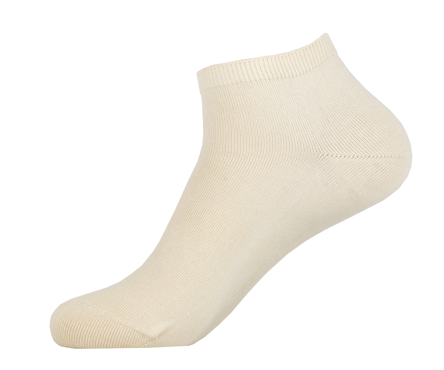 L.Martin Pima Cotton Ankle Socks for Men / Women - 100% Cotton Interface - Natural Beige - 3Pair
