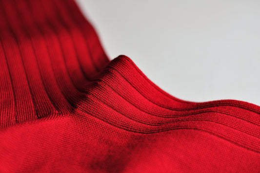 L.Martin Pima Cotton Crew Height Dress Socks for Men - 100% Cotton Interface - Dark Red - 3Pair