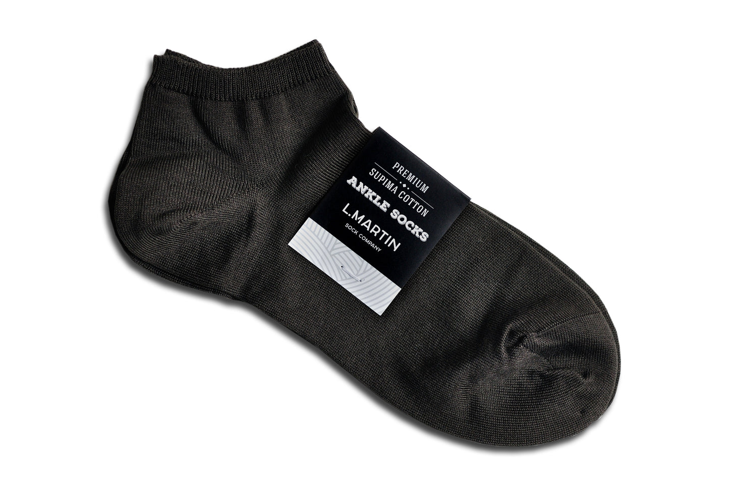 L.Martin Pima Cotton Ankle Socks for Men / Women - 100% Cotton Interface - Dark Brown - 3Pair