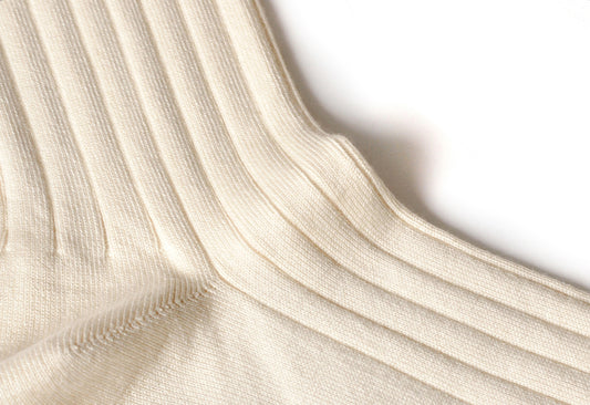 L.Martin Pima Cotton Crew Height Dress Socks for Men - 100% Cotton Interface - Natural Beige - 3Pair