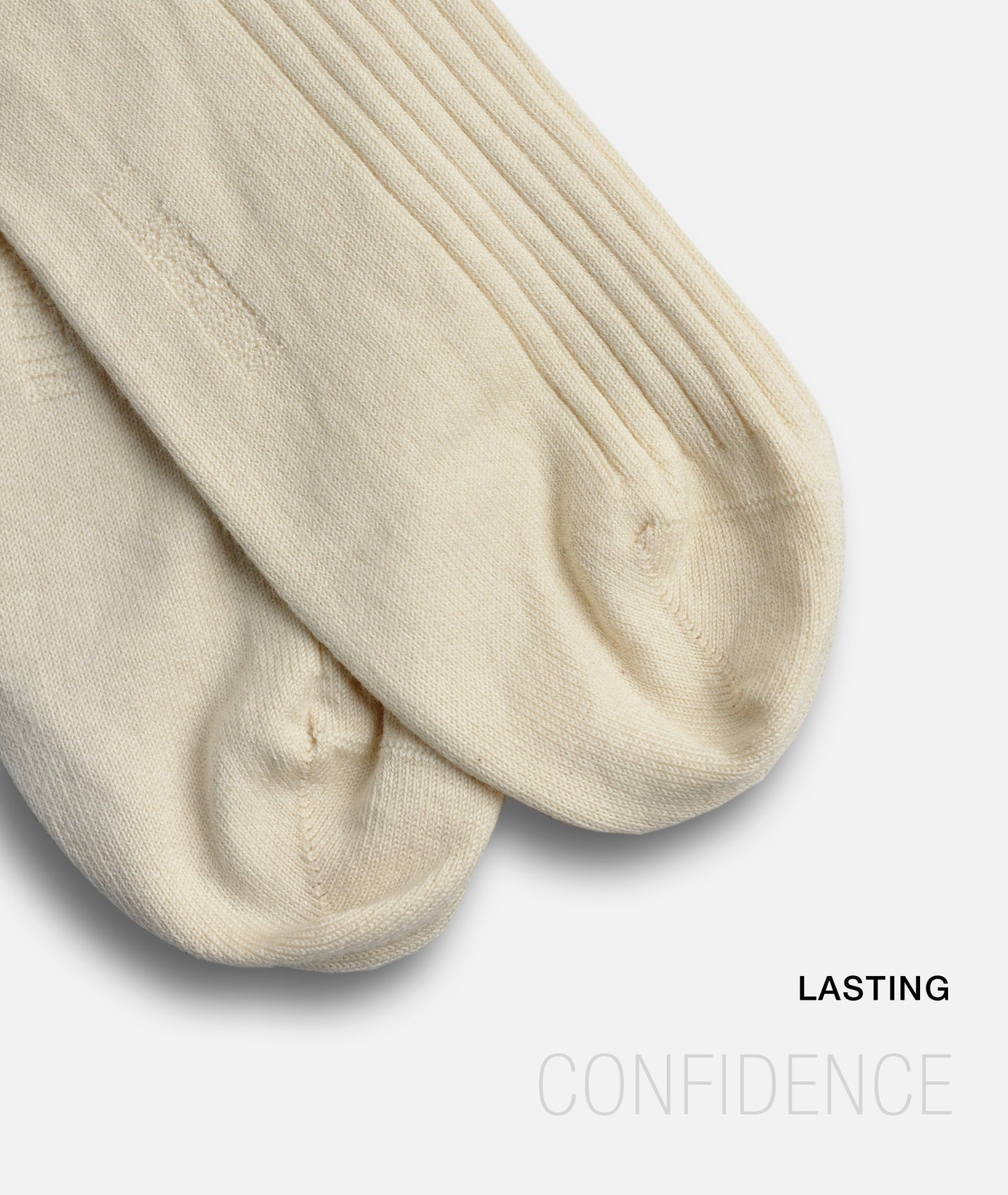 L.Martin Pima Cotton Over the Calf Dress Socks - 100% Cotton Interface - Beige - 3Pair