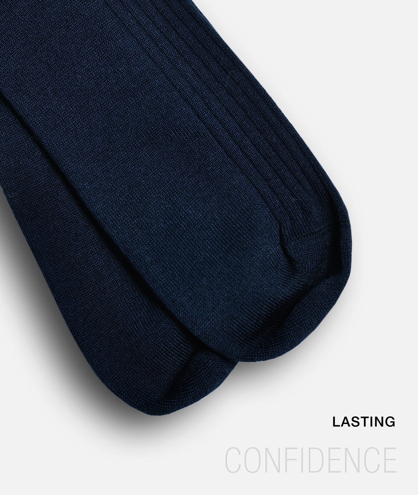 L.Martin Pima Cotton Over the Calf Dress Socks - 100% Cotton Interface - Navy Blue - 3Pair